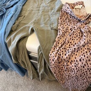 Anthropologie Tan and Brown Leopard Print Skirt